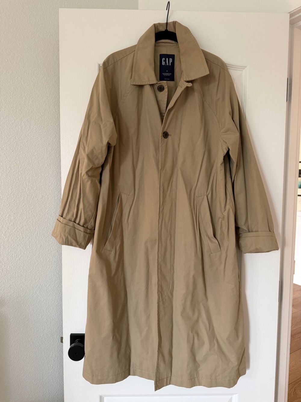 GAP Unisex Khaki Single-Breasted Trench Coat